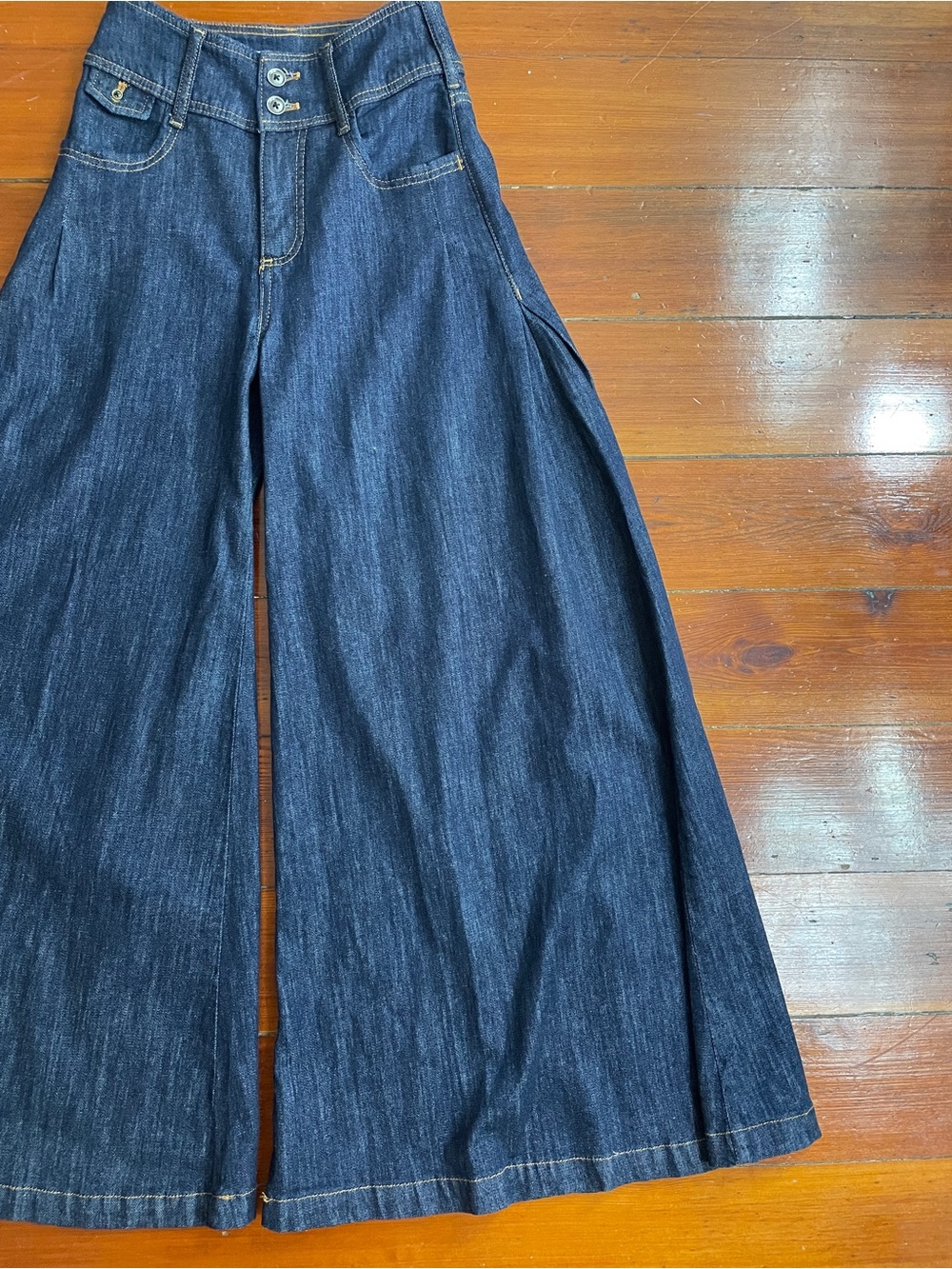 Anthropologie Pilcro Dramazzo Ultra Wide-Leg Jeans Palazzo Denim Sz 25 🧡🎀 - Picture 11 of 15